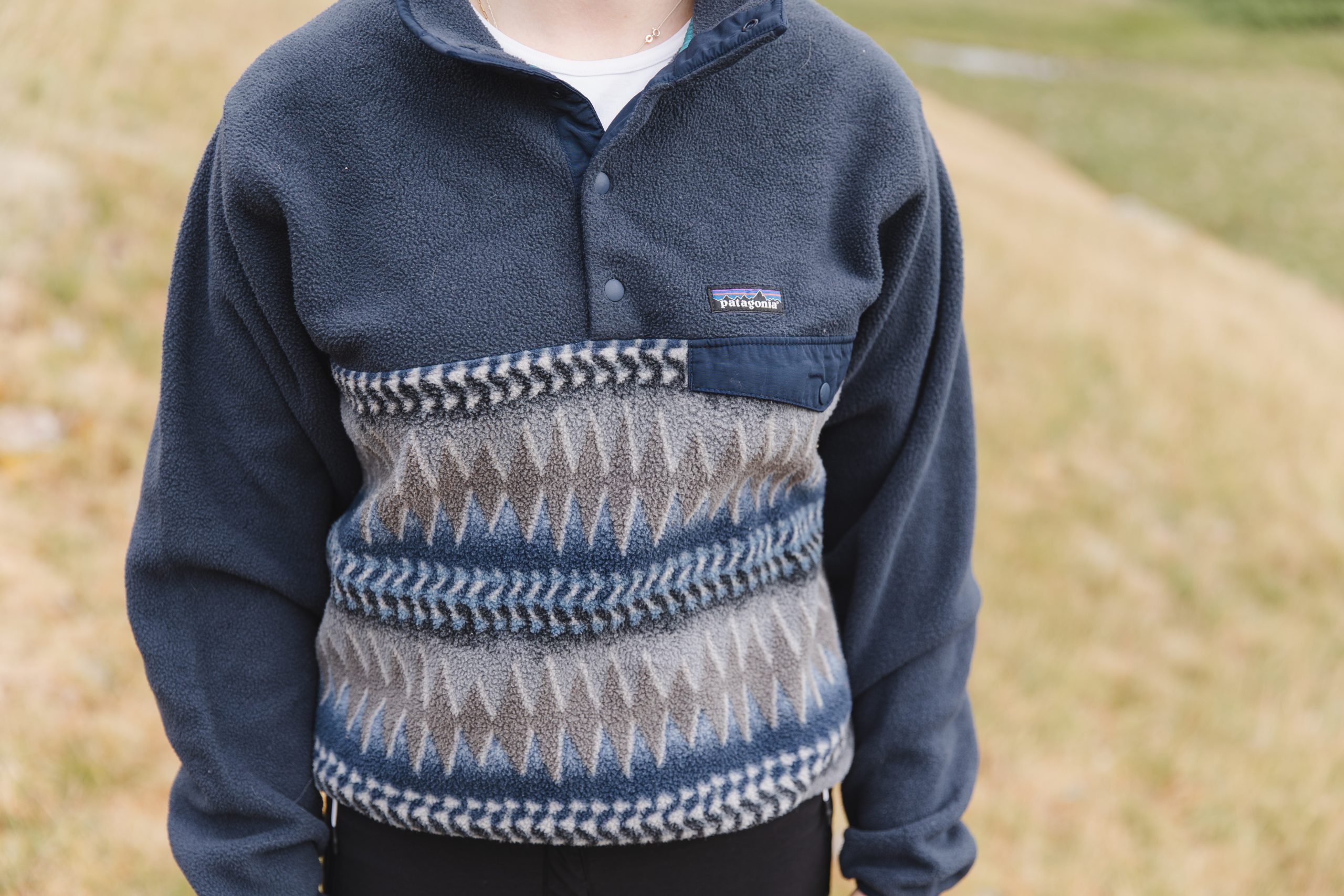 T*A様 Patagonia Synchilla SnapT グレー×ネイビー Patagonia Fleece Synchilla Snap-T - grey (nickel w/navy blue)